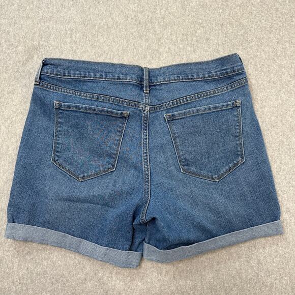 Old Navy Jeans Short WMNS 12 Slim Mid-Rise Bambu Cuffed Medium Wash Denim Blue - Picture 3 of 11